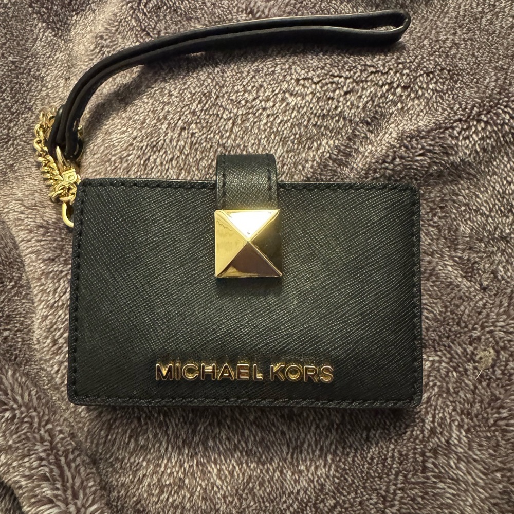 Michael Kors Black and Gold Card Wallet